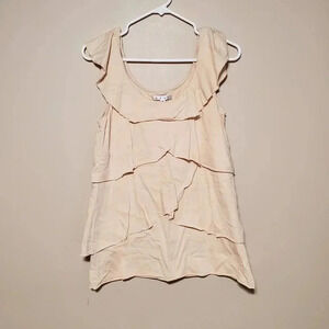 Cabi style #321 women's size small top ruffles tan